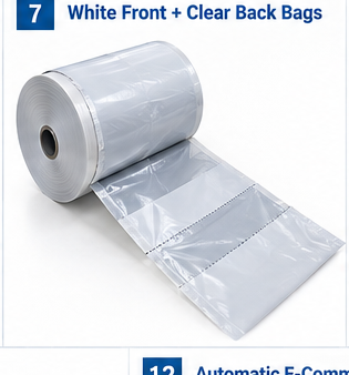 White Front Clear Back Bags